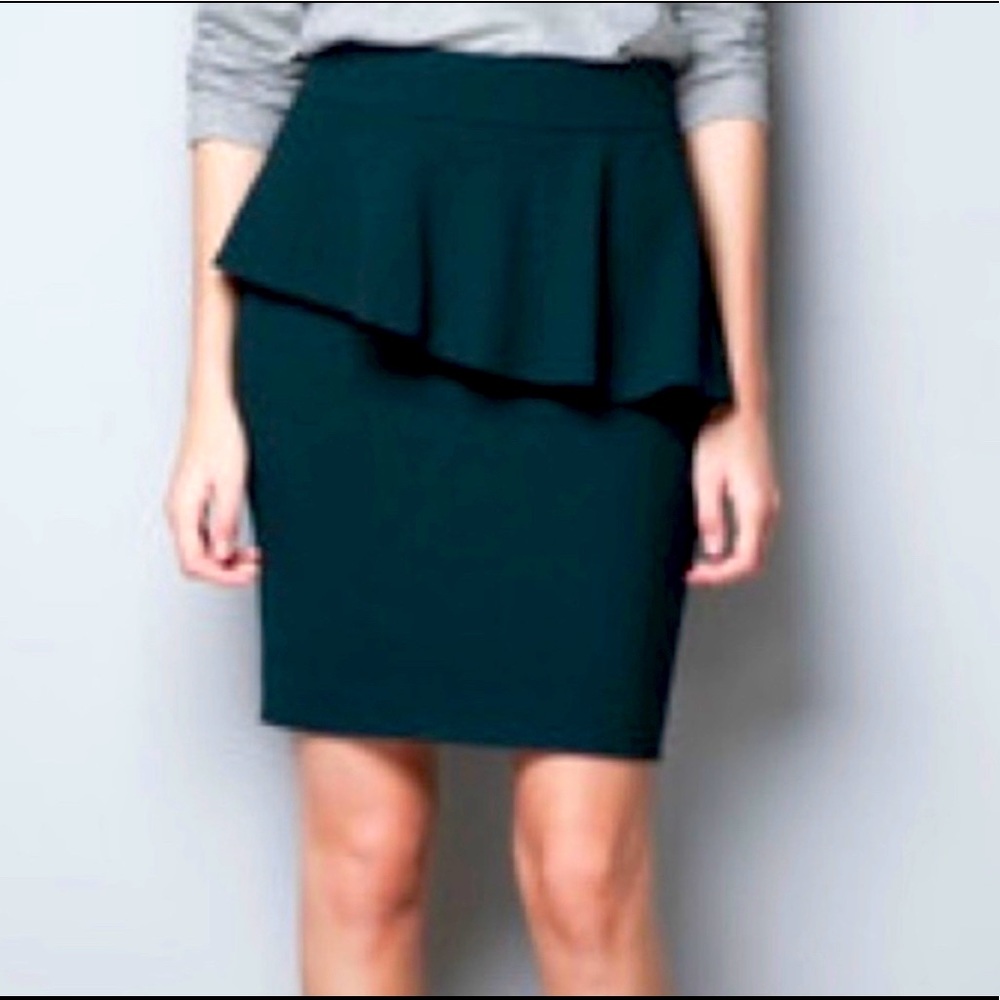 Zara asymmetrical peplum pencil skirt S